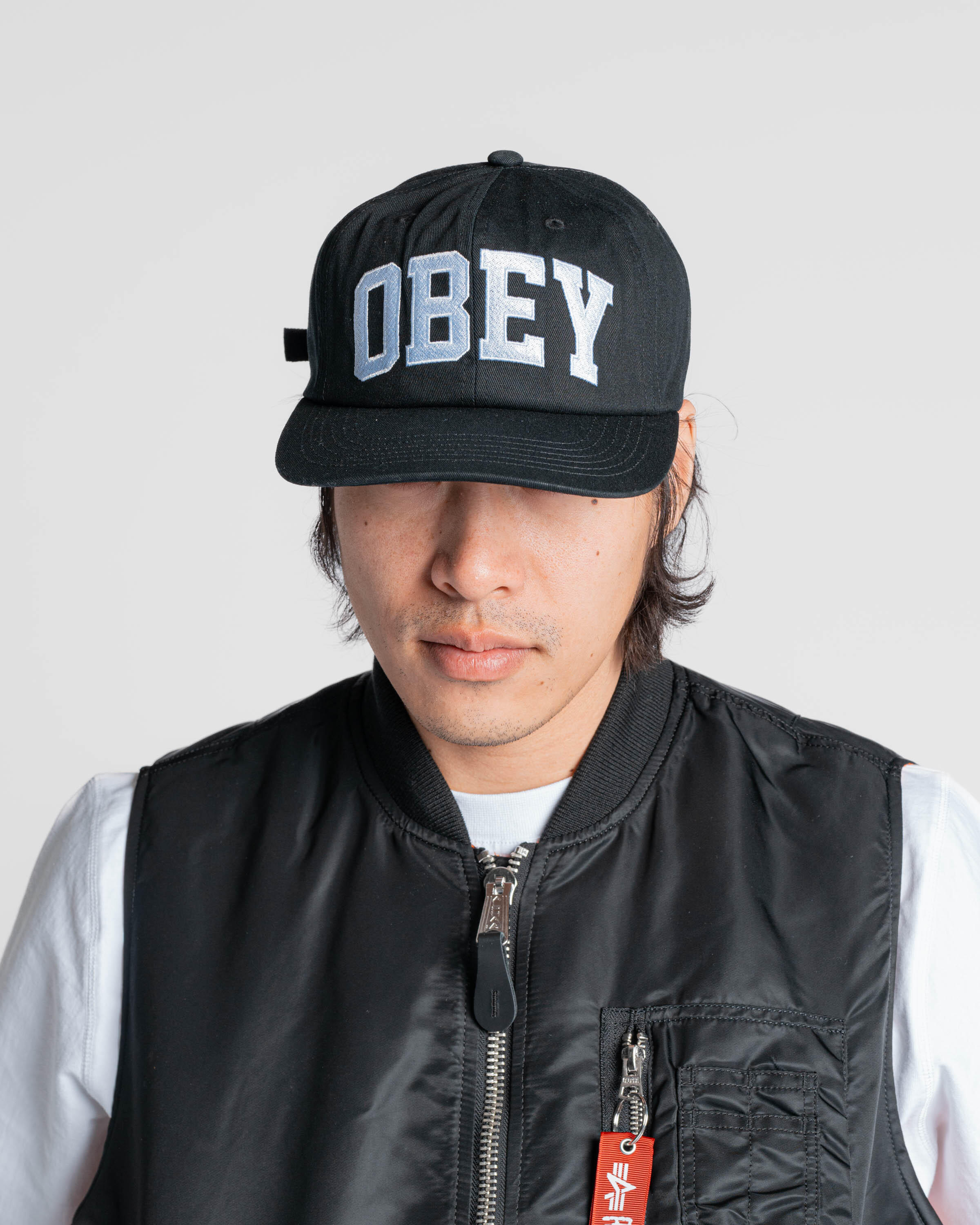 Obey COLLEGIATE 6 PANEL STRAPBACK | 100580404-BLK | AFEW STORE